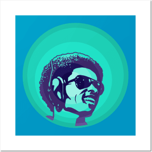 Stevie Wonder (Blue) Posters and Art